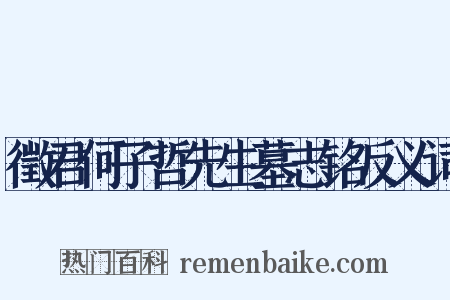 徵君何子哲先生墓志铭反义词是什么意思的图片